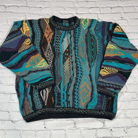 Vintage 80/90s Coogi 3D Knit Sweater Men's Rare Biggie Cosby Australia Sz L NWT - Picture 6 of 13